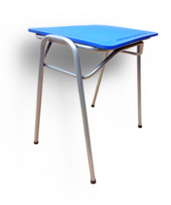 Pupitre unipersonal normado N5 - polipropileno azul - estructura gris mercurio