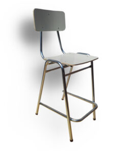 Silla laboratorio reposa pies - formalita blanca - estructura gris mercurio