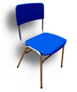 Silla normada N5 - polipropileno azul - estructura gris mercurio
