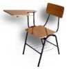 Silla universitaria - formalita roble - estructura negra