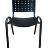 Silla iso – asiento y respaldo metálico negro – estructura negra